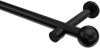 Gardinenstangen-Set Prestige Luino 100 cm, 1-läufig (ohne Ringe), 20 mm Ø Schwarz