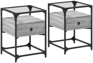 vidaXL Nachttische 2 Stk. Grau Sonoma 40x40x55 cm Holzwerkstoff 846081