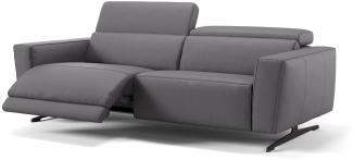 Sofanella Ledercouch ALESSO Dreisitzer Sofa Echtleder in Grau M: 210 Breite x 108 Tiefe