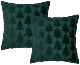 OKWISH Kissenbezüge 2er Set Kissenbezug Kissenhülle Kopfkissenbezug Kissen Bezug Weich, Mit 3D Weihnachten Baum Sofakissen Couchkissen Bezug Sofa Schlafzimmer