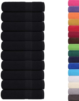 vidaXL Handtücher 10 Stk. Schwarz 50x100 cm 360 g/m² 100% Baumwolle 136952