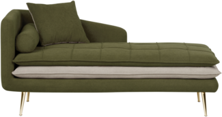 Chaiselongue grün beige linksseitig GONESSE