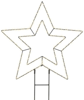 MARELIDA LED-Stern für außen LED Gartenstecker Stern 275LED 58cm Weihnachtsdeko Gartendeko Timer, LED Classic, warmweiß (2100K bis 3000K)