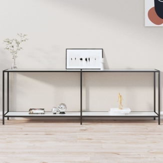vidaXL Konsolentisch Weiß 220x35x75,5 cm Hartglas 331712