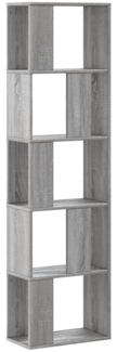 vidaXL Bücherregal 5 Böden Grau Sonoma 45x23,5x162,5 cm Holzwerkstoff 852785
