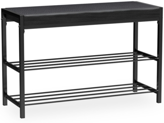 Schuhbank Borneo Schwarz 80 x 52 cm Vicco