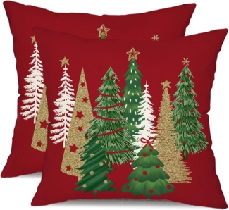 Coonoor Kissenbezug 2-teiliges Set Weihnachts-Kissenbezüge, 45×45 cm, (2 Stück)