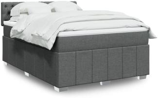 vidaXL Boxspringbett mit Matratze Dunkelgrau 140x190 cm Stoff 3289371