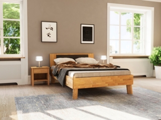 Home affaire Massivholzbett Chavot IV inkl. gepolstertem Kopfteil, wahlweise in Kernbuche oder Wildeiche erhältlich