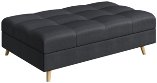 S-Style Möbel Polsterhocker Cuba mit Holzfüßen im skandinavischen Stil, mit Wellenfederung