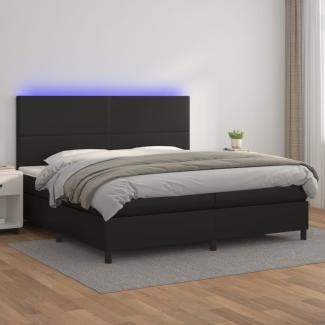 vidaXL Polsterbett mit Matratze & LED Schwarz 200x200 cm Kunstleder, Härtegrad: H2 [3135843]