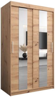 Beautysofa Kleiderschrank Moderne, stilvolle Garderobe mit Spiegeln POLA (Schrank mit Schiebetür) B:120/150/200/H:200/T:62cm