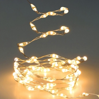 Spetebo LED-Lichterkette Leuchtdraht warm weiß - 200 cm, 132-flammig, mit Timer Funktion