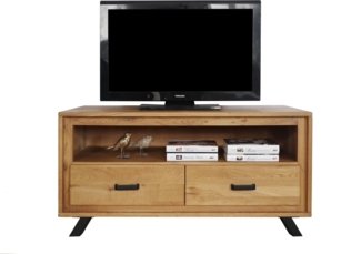 Lowboard BERN 2 Schubläden - Wildeiche Massivholz geölt