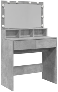 vidaXL Schminktisch mit LED-Beleuchtung Betongrau 80x41x134,5 cm 848188