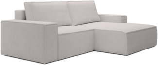 Selsey 'Farese Mini' Ecksofa mit Cordbezug, Schlaffunktion und Stauraum, Greige, rechts