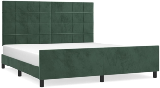 vidaXL Bettgestell mit Kopfteil Dunkelgrün 180x200 cm Samt 3125772