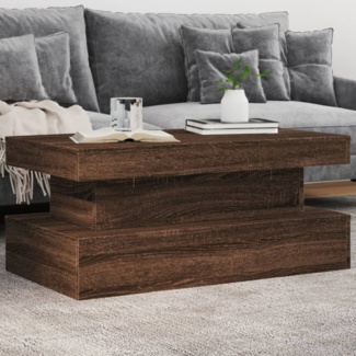 vidaXL Couchtisch mit LED-Leuchten Braun Eichen-Optik 90x50x40 cm 839853