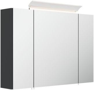 Spiegelschrank 90cm inkl. Design LED-Lampe und Glasböden grafit : Grafit