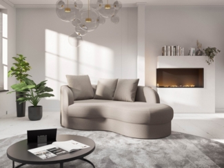 sit&more Recamiere Samba, moderne organische Form, inkl. 3 loser Rückenkissen