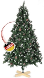 WILGOON Künstlicher Weihnachtsbaum Künstlicher Weihnachtsbaum, dichter Tannenbaum zu Weihnachten, 150 cm Baum mit Schnee & Zapfen, Für winterliche Deko mit natürlichem Charme