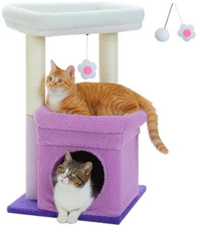 PAWZ Road Kratzbaum Kleiner Katzenbaum, mehrstöckiger Katzenturm,gemütlicher Katzenwohnung, mit Sisal-überzogenem Kratzbaum