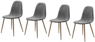4 x Stuhl Lenja grau Cord 4-Fuß