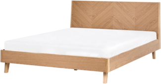 Bett mit Lattenrost WIZERNES 160 x 200 cm Helle Eiche