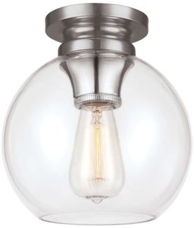 Deckenleuchte, Stahl Glas, Nickel, D 21,6 cm