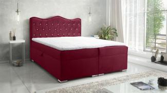 Boxspringbett Schlafzimmerbett SULTAN New in Stoff Velvet X Bordeauxrot 220x200cm