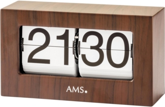 AMS Tischuhr T1177 Quarzuhr, Büro, Wohnzimmer, Esszimmer, Holzoptik