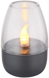 LED Solarleuchte, IP44, Akku, Edelstahl, grau, H 9cm
