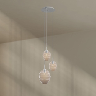 s.luce Echos Galerieleuchte 3-flammig Ø 40cm Baldachin Ø 18/25cm Klar, Weiß