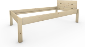 Pfostenbett Massivholzbett (Fichte) "Daybett" 100 x 200 cm 48 cm Holzbett 300kg