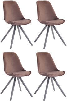 4er Set Stühle Toulouse Samt Rund grau [320450]