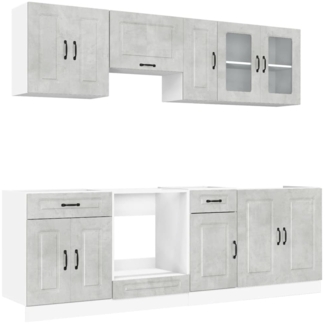 vidaXL 8-tlg. Küchenschrank-Set Kalmar Betongrau Holzwerkstoff 3314825