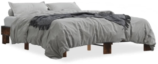 vidaXL Bettgestell Räuchereiche 150x200 cm Holzwerkstoff und Metall 3280234