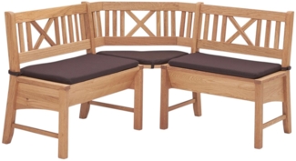 Eckbank Deborah aus Massivholz 204 x 204 x 87 Küchenbank massiv Buche lackiert/Dunkelbraun 12147-204204-braun