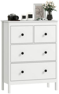 HOMCOM Kommode Sideboard mit 4 Schubladen Moderner Aufbewahrungsschrank (Schubladenschrank, 1 St, Sideboard), für Wohnzimmer Schlafzimmer Flur 74 x 35 x 97 cm Weiß