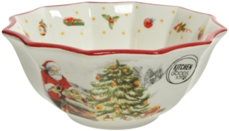 Kaemingk Müslischale, Keramik, Müslischale mit Weihnachtsmann Motiv Keramik 15cm weiß / rot