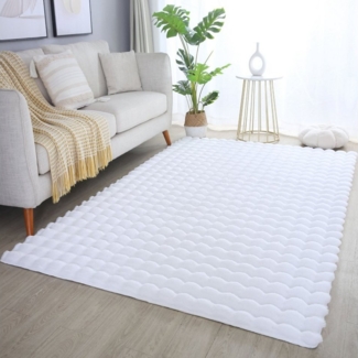 SIMPEX24 Teppich Unicolor - Einfarbig, Läufer, Höhe: 25 mm, Teppich Wohnzimmer Soft Einfarbig 3D Optik Flauschig Plüsch Teppich