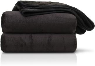 Amago - Kuscheldecke, Cashmere-Feeling, 130 x 170 cm - Schwarz