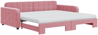 vidaXL Tagesbett Ausziehbar mit Matratzen Rosa 100x200 cm Samt 3196963