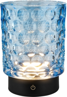 Briloner LED Akku-Tischleuchte Sunora blau 15 cm warmweiß dimmbar