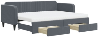 vidaXL Tagesbett Ausziehbar mit Schubladen Dunkelgrau 80x200 cm Samt 3197129