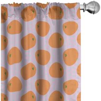 Abakuhaus Gardine Vorhang für Wohnzimmer Schlafzimmer Dekor, Microfaser, Orange Zitrusfrucht auf Tupfen