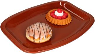 Ton-Servierplatte 35 x 25,5 x 3 cm Mediterran Grill-Teller BBQ Mittelalter Wikinger