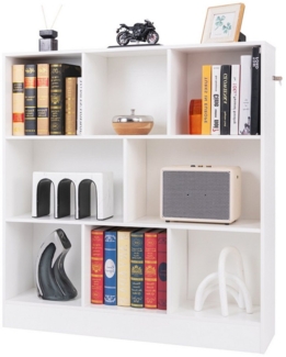 KOMFOTTEU Bücherregal, 3 Ebenen Würfelregal mit 10 Fächern