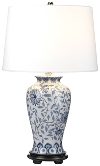 Elstead Ying 1 Light Tischleuchte blau weiss E27 65cm