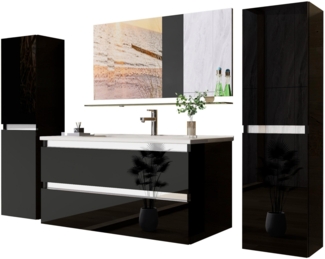 Badmöbel Set Kairo 4-teilig 90 cm Schwarz